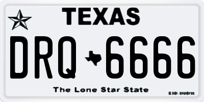 TX license plate DRQ6666