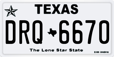 TX license plate DRQ6670