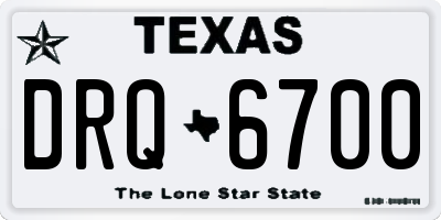 TX license plate DRQ6700