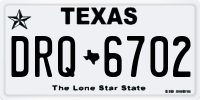 TX license plate DRQ6702