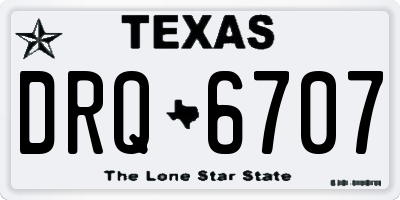 TX license plate DRQ6707