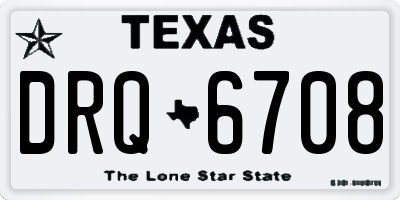 TX license plate DRQ6708