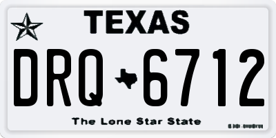 TX license plate DRQ6712