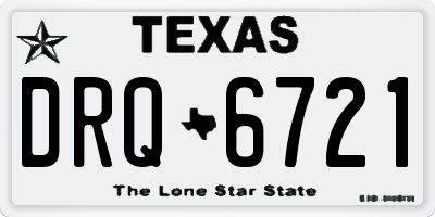 TX license plate DRQ6721