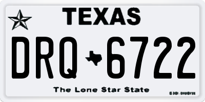 TX license plate DRQ6722