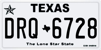 TX license plate DRQ6728