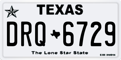 TX license plate DRQ6729