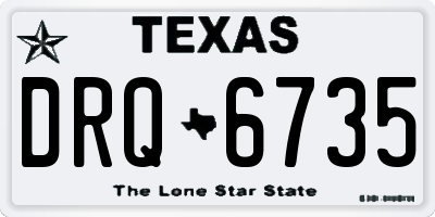 TX license plate DRQ6735
