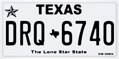 TX license plate DRQ6740