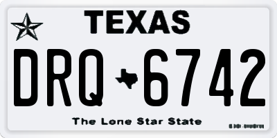 TX license plate DRQ6742