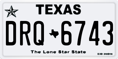 TX license plate DRQ6743