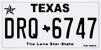TX license plate DRQ6747