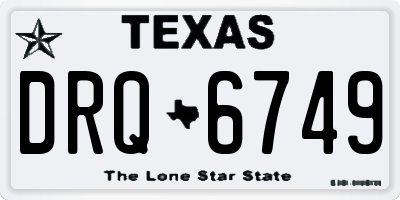 TX license plate DRQ6749