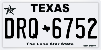 TX license plate DRQ6752