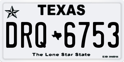 TX license plate DRQ6753
