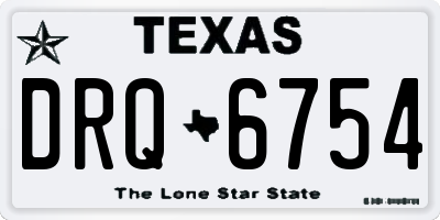 TX license plate DRQ6754