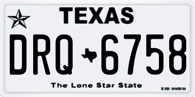 TX license plate DRQ6758
