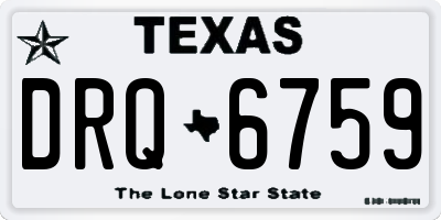 TX license plate DRQ6759
