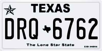 TX license plate DRQ6762
