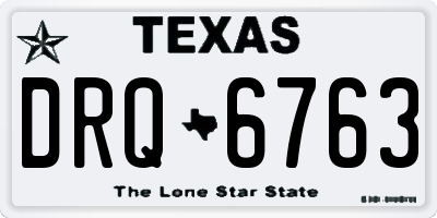 TX license plate DRQ6763