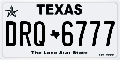 TX license plate DRQ6777