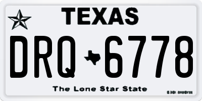 TX license plate DRQ6778
