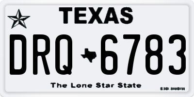 TX license plate DRQ6783