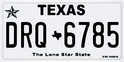 TX license plate DRQ6785