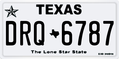 TX license plate DRQ6787