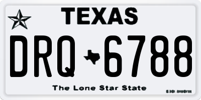 TX license plate DRQ6788