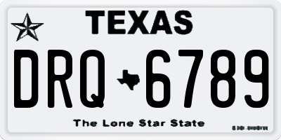 TX license plate DRQ6789