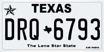 TX license plate DRQ6793