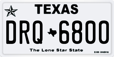 TX license plate DRQ6800