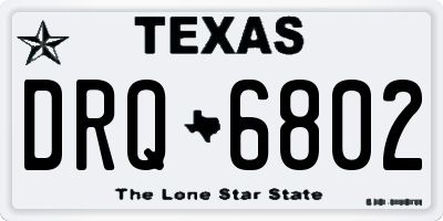 TX license plate DRQ6802