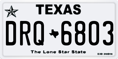 TX license plate DRQ6803