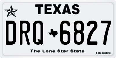 TX license plate DRQ6827