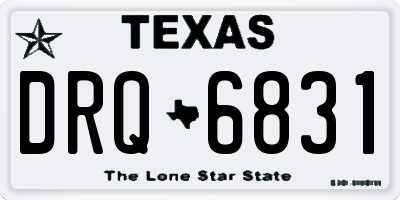 TX license plate DRQ6831