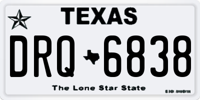 TX license plate DRQ6838
