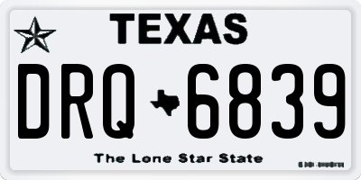 TX license plate DRQ6839