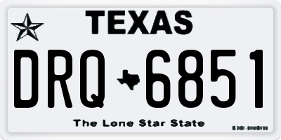 TX license plate DRQ6851