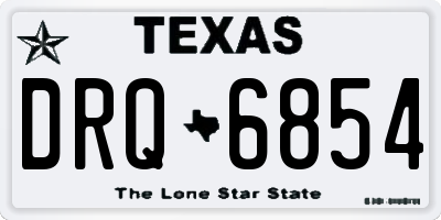 TX license plate DRQ6854