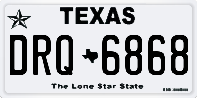 TX license plate DRQ6868