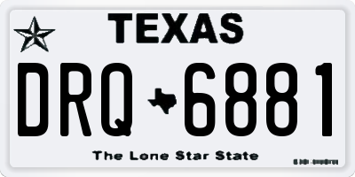 TX license plate DRQ6881
