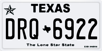 TX license plate DRQ6922