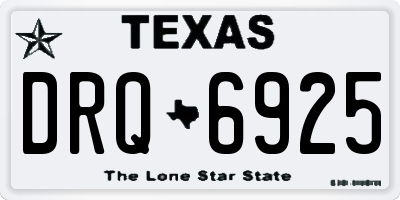 TX license plate DRQ6925