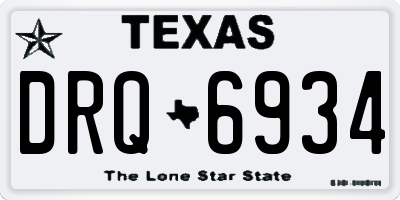 TX license plate DRQ6934