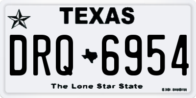 TX license plate DRQ6954