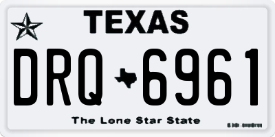 TX license plate DRQ6961