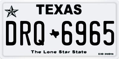 TX license plate DRQ6965