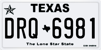 TX license plate DRQ6981